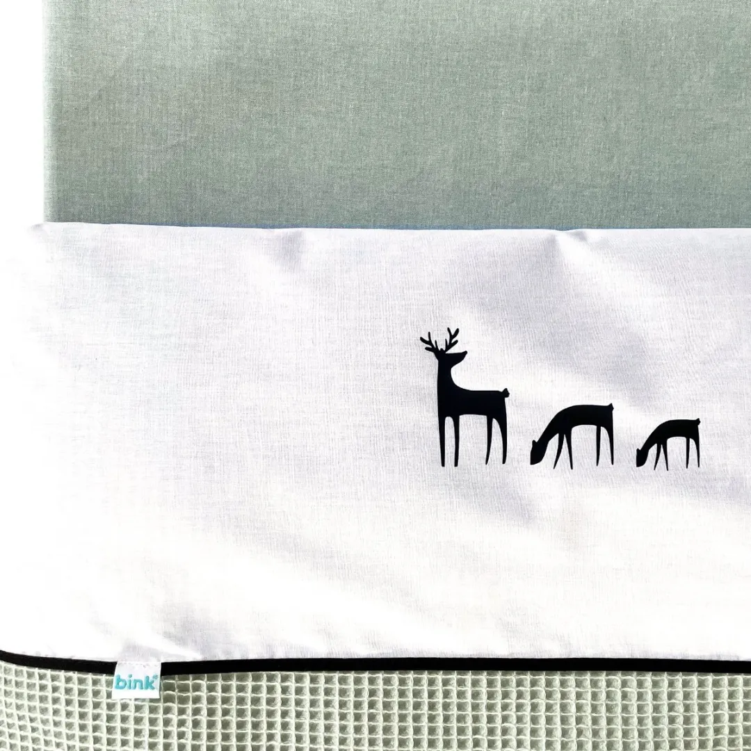 BINK Bedding Hertjes Ledikantlaken 100x150cm - Zwart/Wit