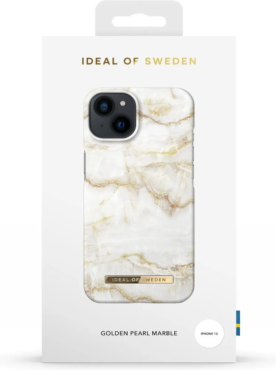 iDeal of Sweden iPhone 13 Hoesje Meerkleurig - Golden Pearl Marble