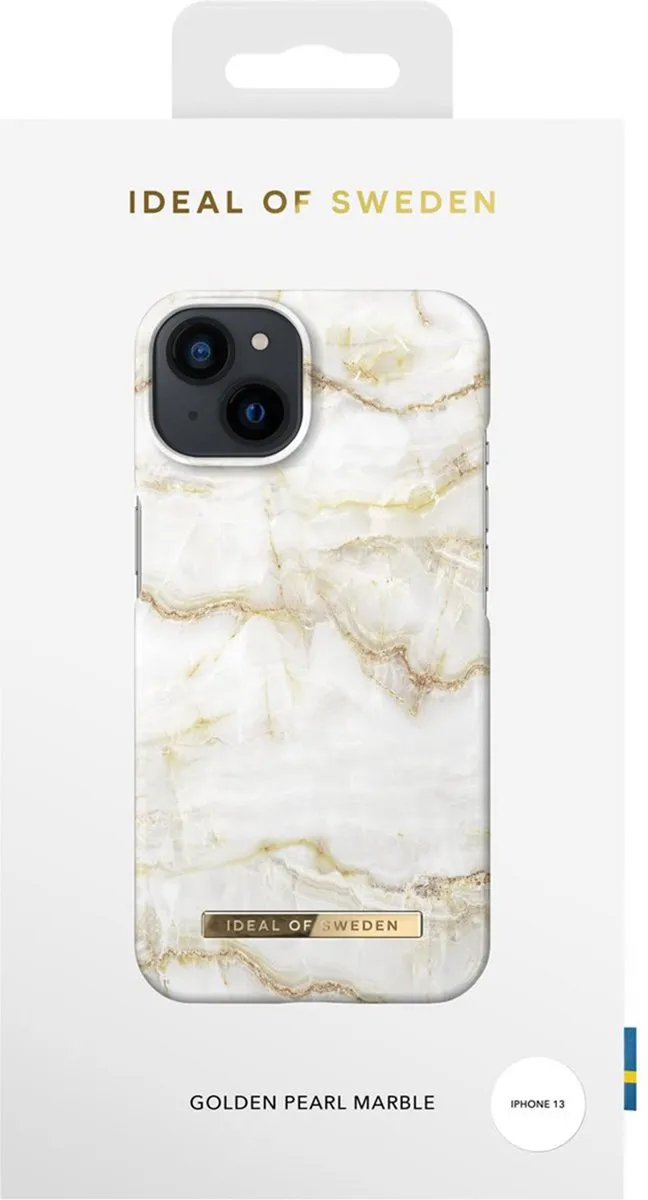 iDeal of Sweden iPhone 13 Hoesje Meerkleurig - Golden Pearl Marble
