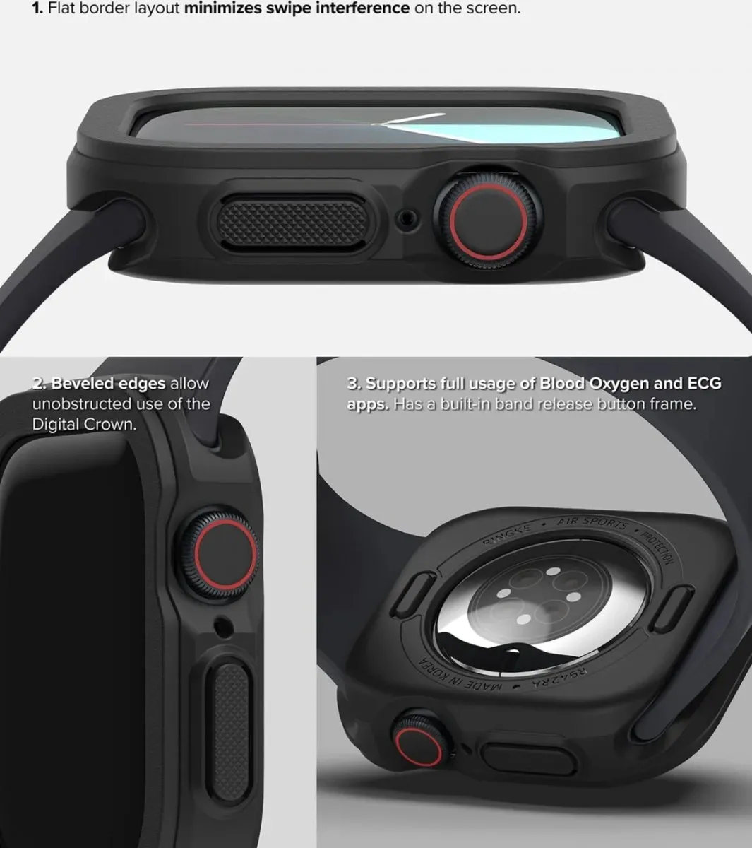 Ringke Air Sports Hoesje Apple Watch 10 46mm - Zwart