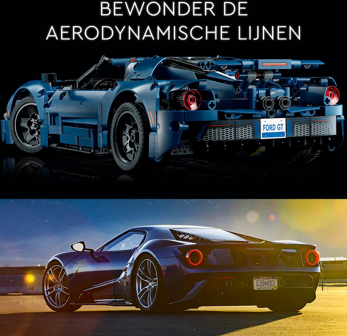 LEGO Technic 2022 Ford GT Auto Supercar Modelbouwpakket voor Volwassenen - 42154