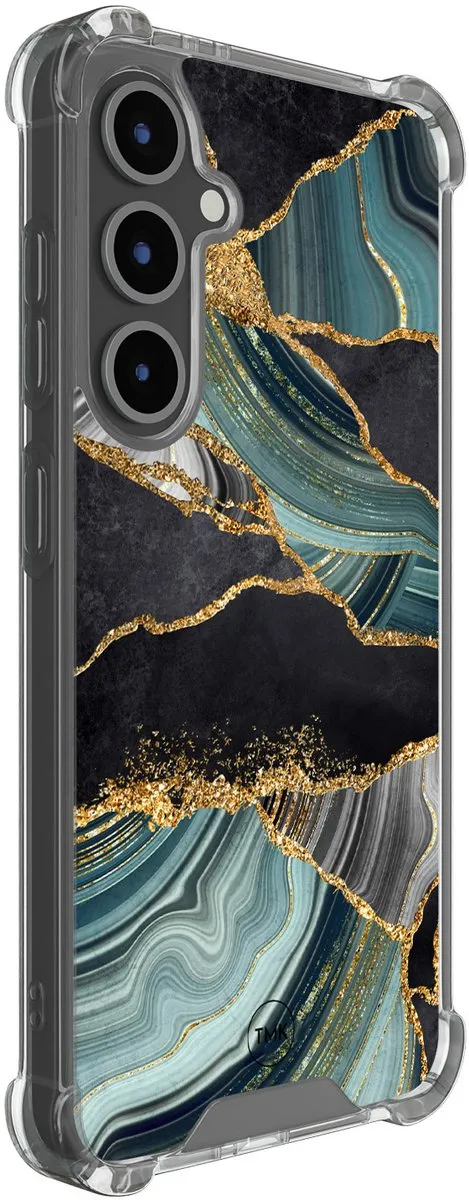Casevibes S/S24FE/S/017 Shockproof Hoesje Samsung Galaxy S24 FE - Marble Jade Stone