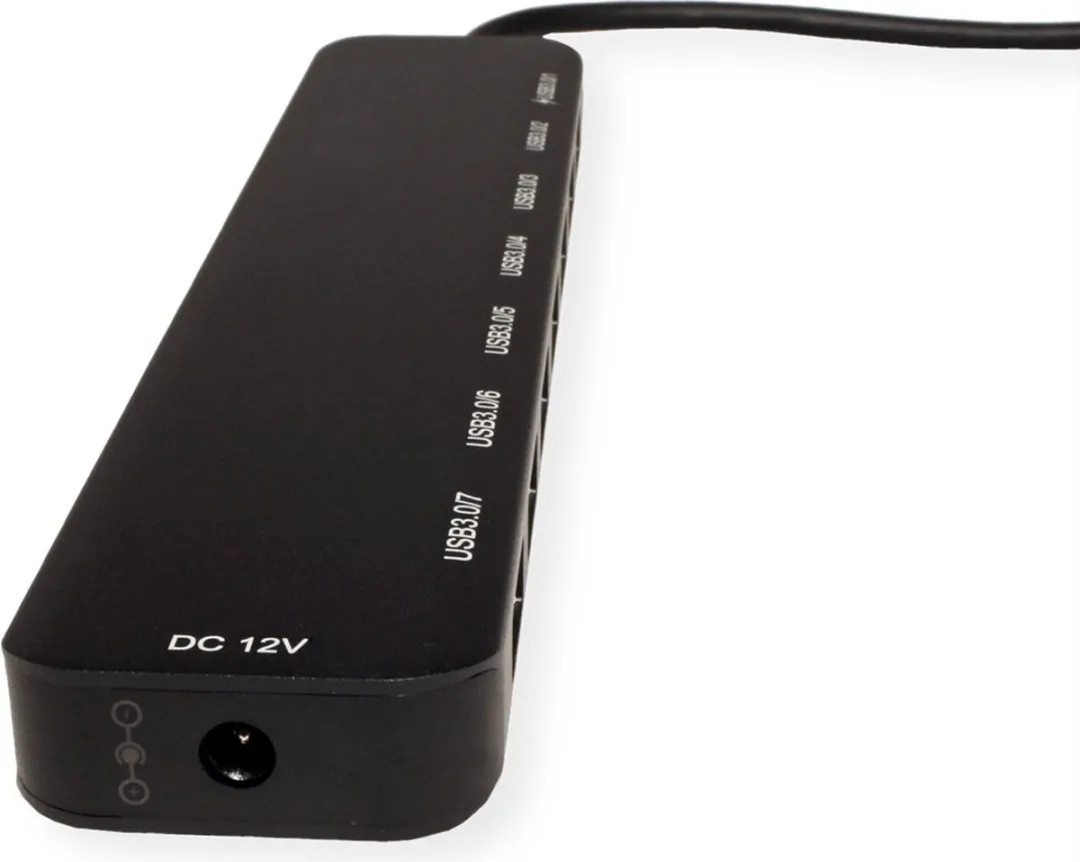 Value USB 3.2 Gen 1 Hub 7 Poorten - Zwart - afbeelding 3 van 6