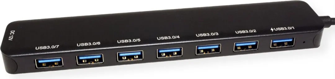 Value USB 3.2 Gen 1 Hub 7 Poorten - Zwart - afbeelding 2 van 6