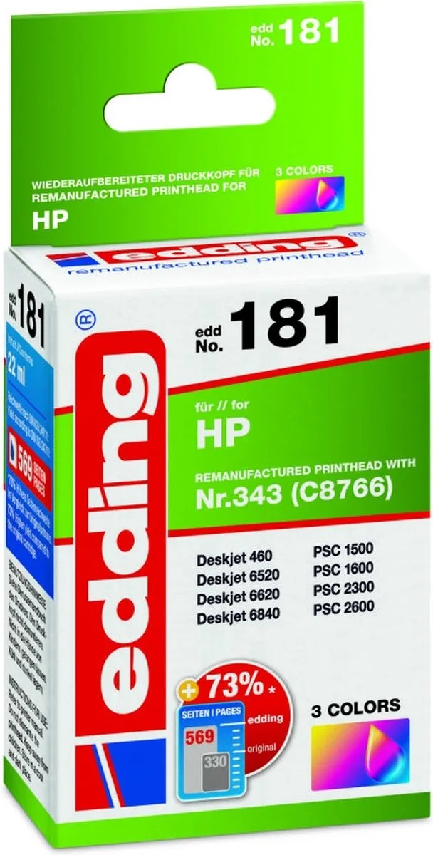 edding EDD-181 Inktcartridge Cyaan/Magenta/Geel