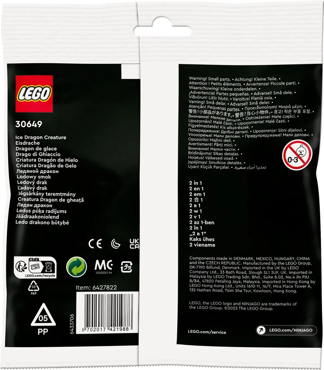 LEGO Ninjago Ice Dragon Creature 70 Stukken - Meerkleurig