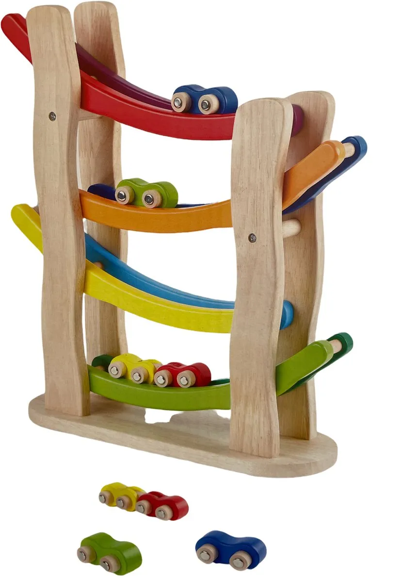 Pintoy Houten Regenboog Helling Autobaan Blauw