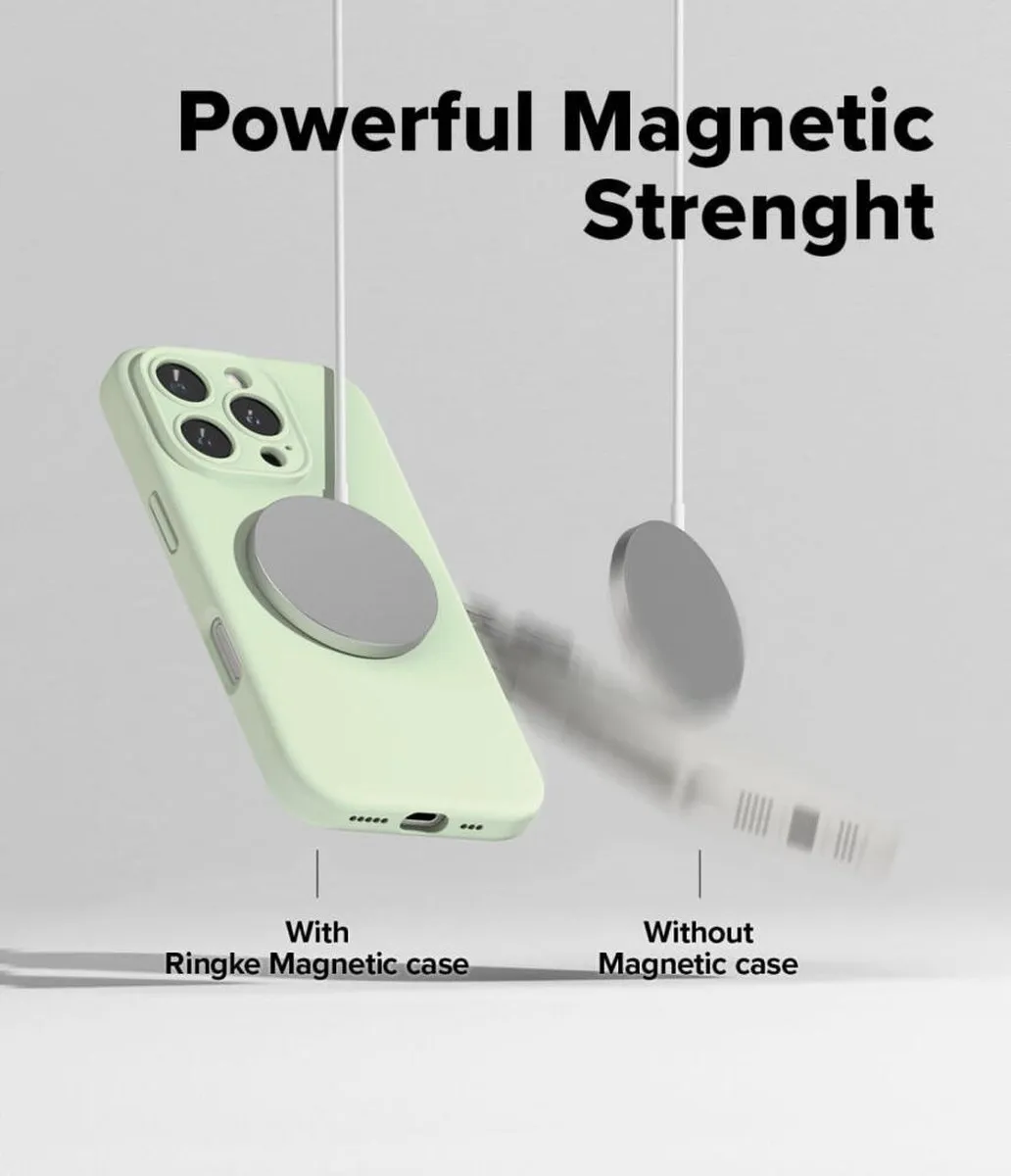 Ringke Silicone MagSafe Hoesje RICSI-AP-IP16PM-MGC-MGN - Mint Groen