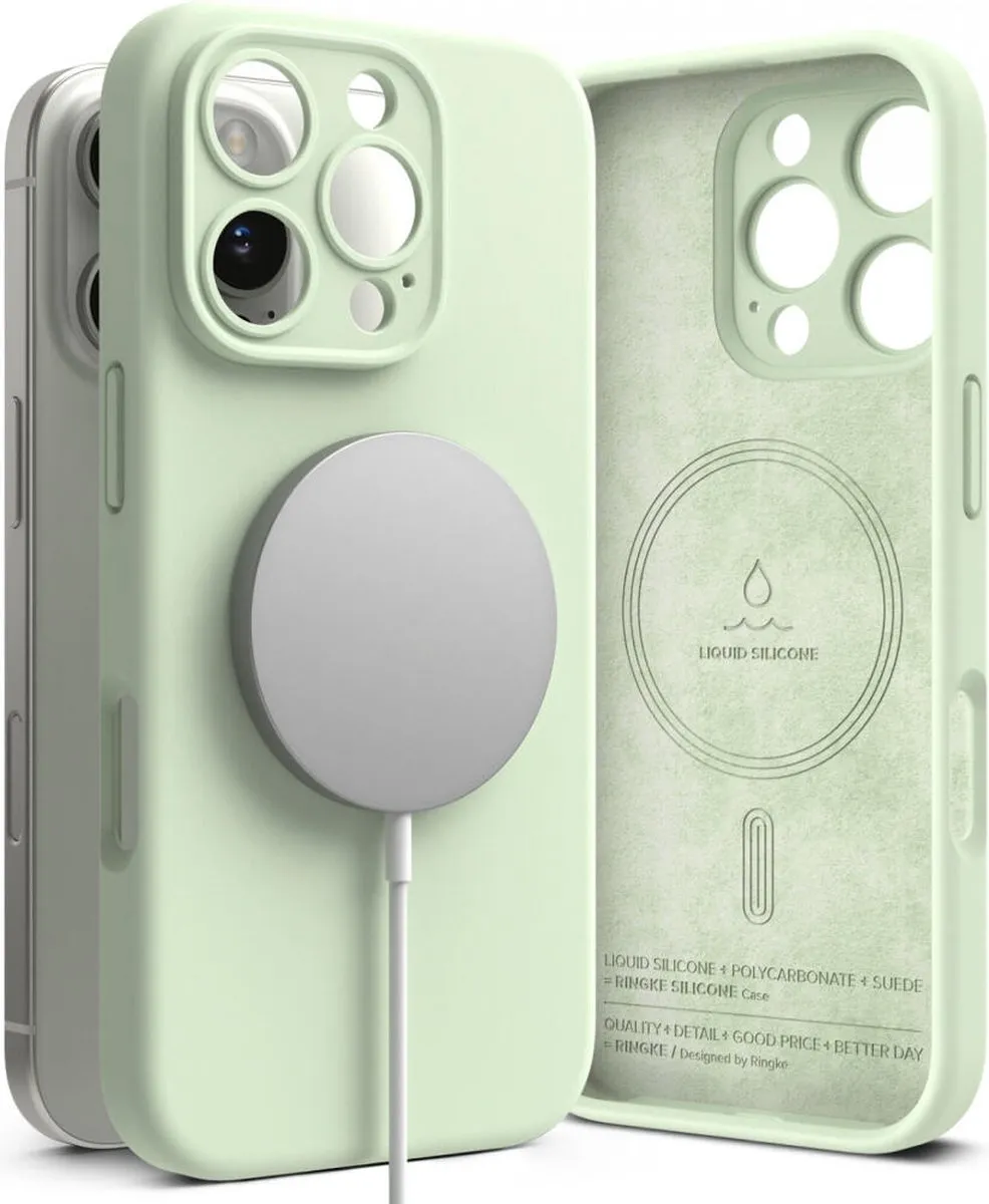 Ringke Silicone MagSafe Hoesje RICSI-AP-IP16PM-MGC-MGN - Mint Groen