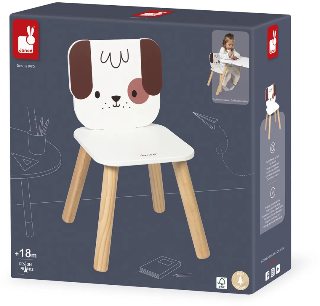 Janod Stoel Hond - Wit/Bruin