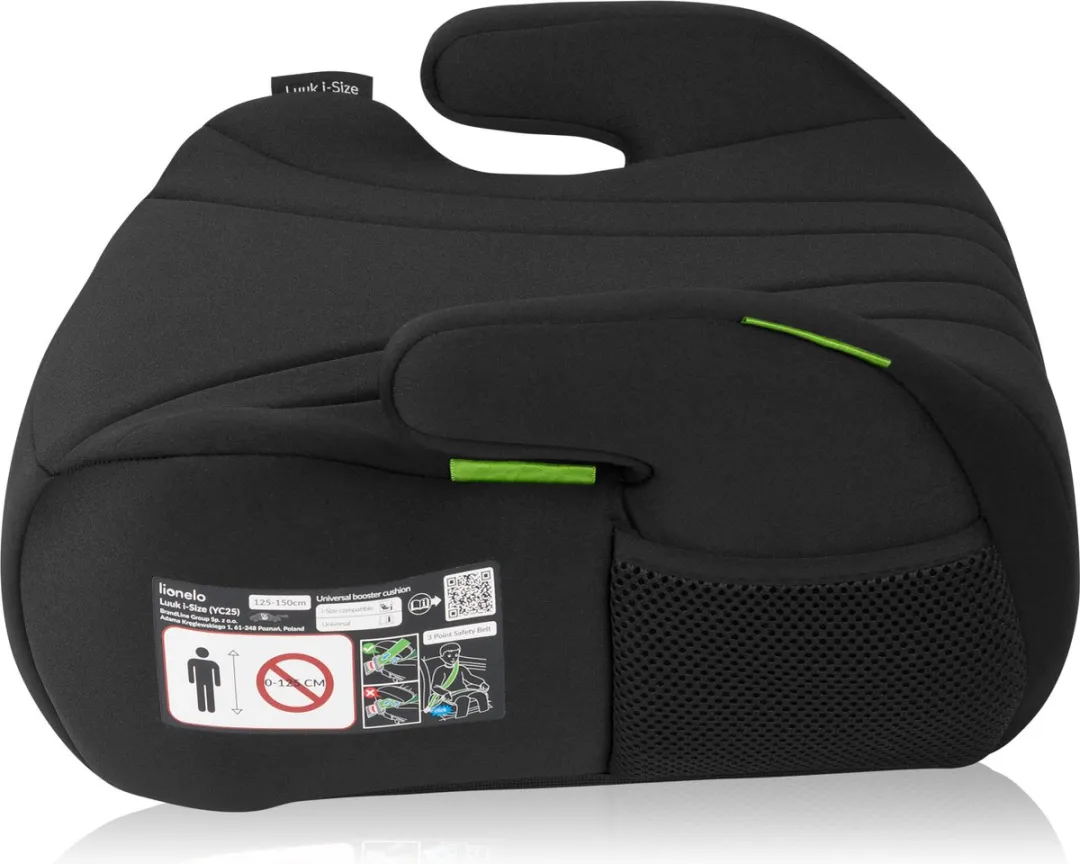 Lionelo Luuk i-Size Zitverhoger Auto 6-12 Jaar - Zwart