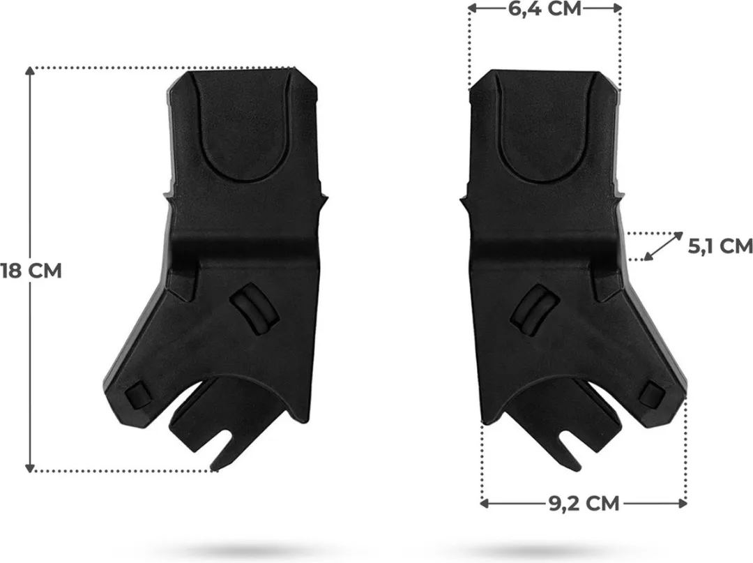 KinderKraft APINO Universele Adapters - 1 Paar - Zwart