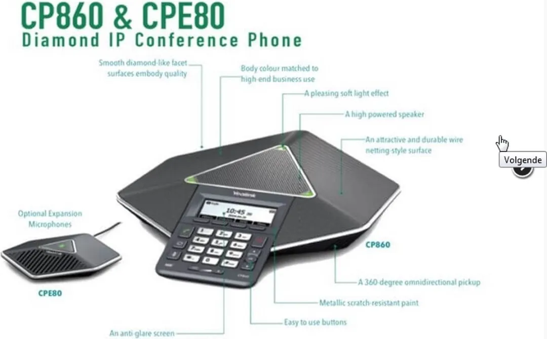 Yealink CPE80 VoIP Telefoon - 1 Handset - Antraciet - afbeelding 4 van 6
