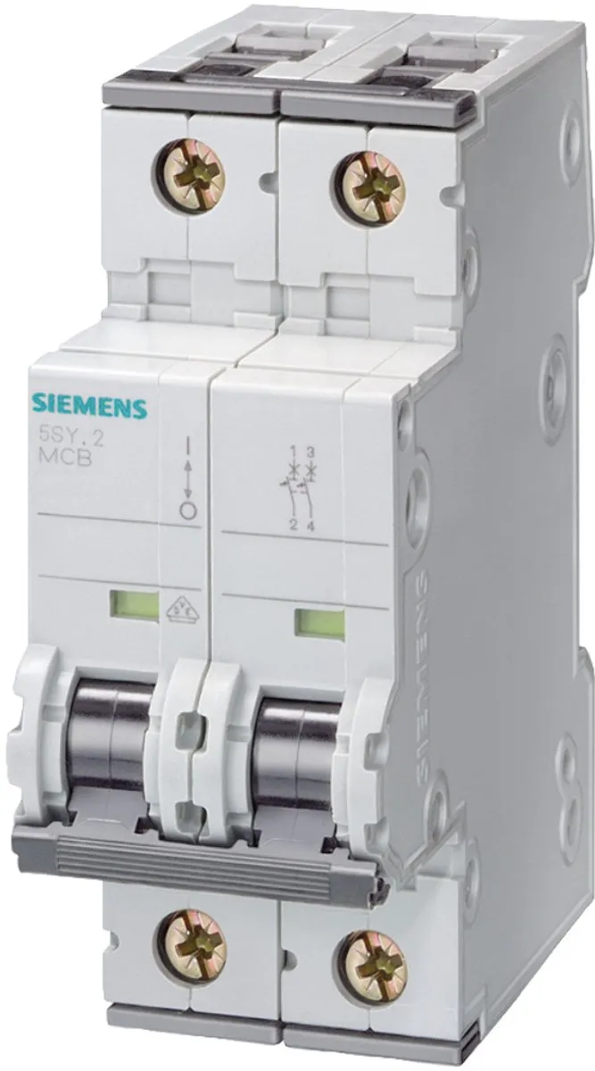 Siemens Automaat 6kA 2P C 2A 2M 5Sy6202-7