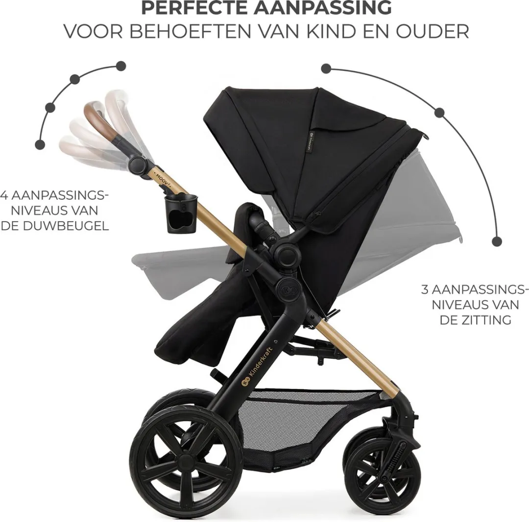 KinderKraft MOOV 2 3-in-1 Kinderwagen - Zwart