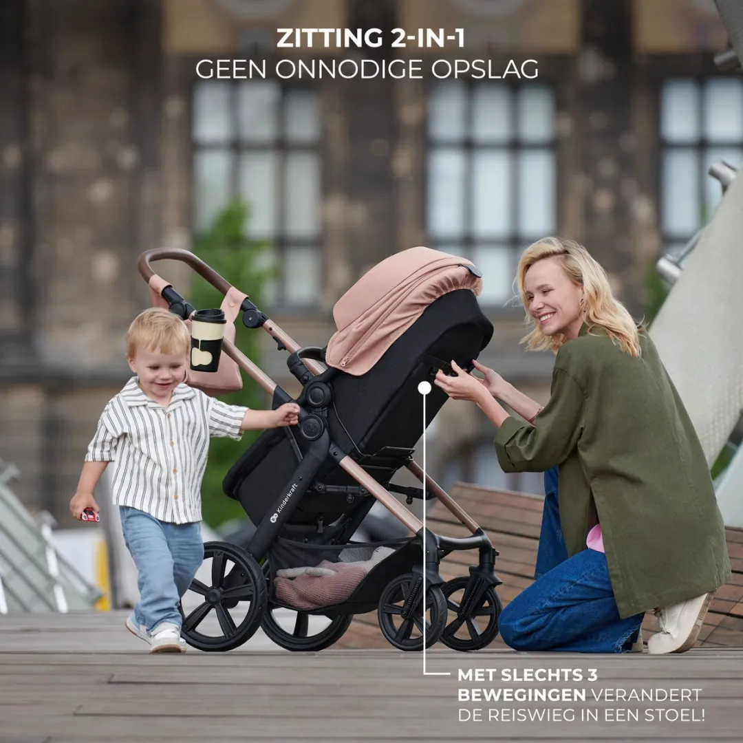 KinderKraft MOOV 2 3-in-1 Kinderwagen - Zwart