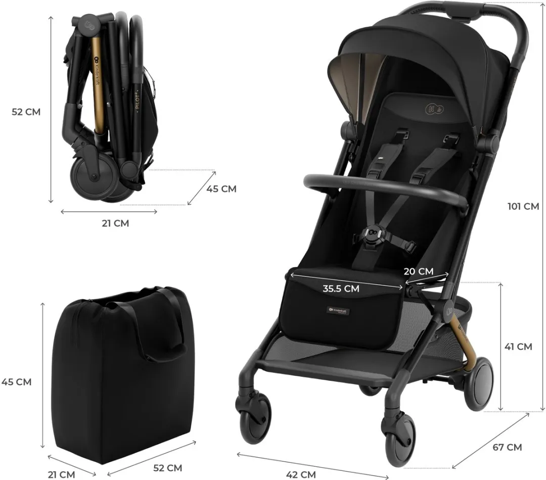 KinderKraft PILOT2 Reisbuggy - Zwart