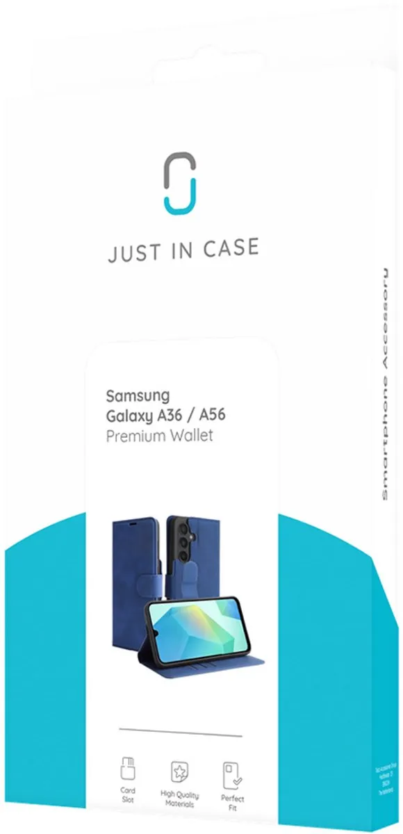Just in Case Cazy Hoesje Samsung Galaxy A36/A56 - 4 Pasjes - Blauw - afbeelding 6 van 6