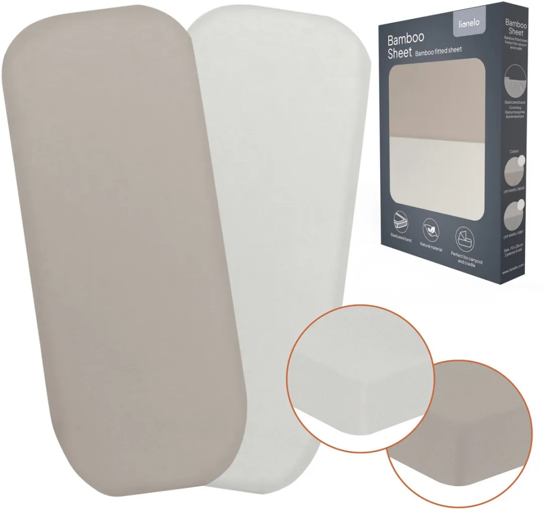 Lionelo Bamboe Lakenset 2-delig 70x28cm - Grijs