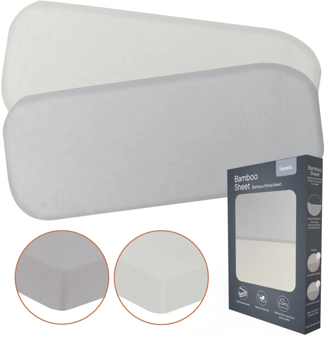 Lionelo Bamboe Lakenset 2-delig 70x28cm - Grijs