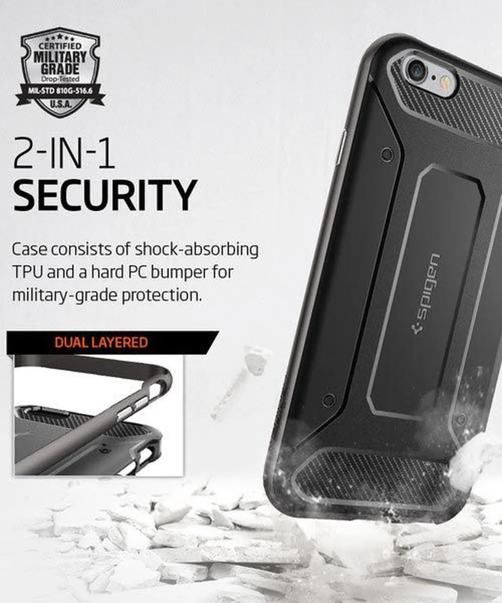 Spigen Neo Hybrid Carbon iPhone 6/6s Hoes - Gun Metal