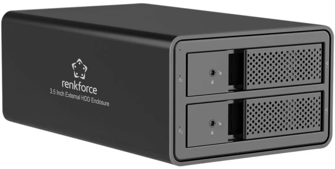 Renkforce RF-6647596 2-Bay 3.5" HDD Behuizing