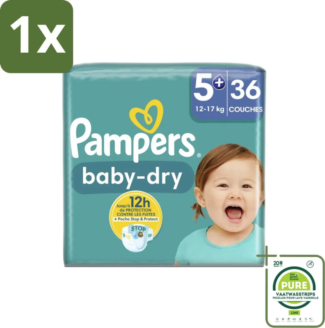 Pampers Baby-Dry Luiers Maat 5+ 36 Stuks