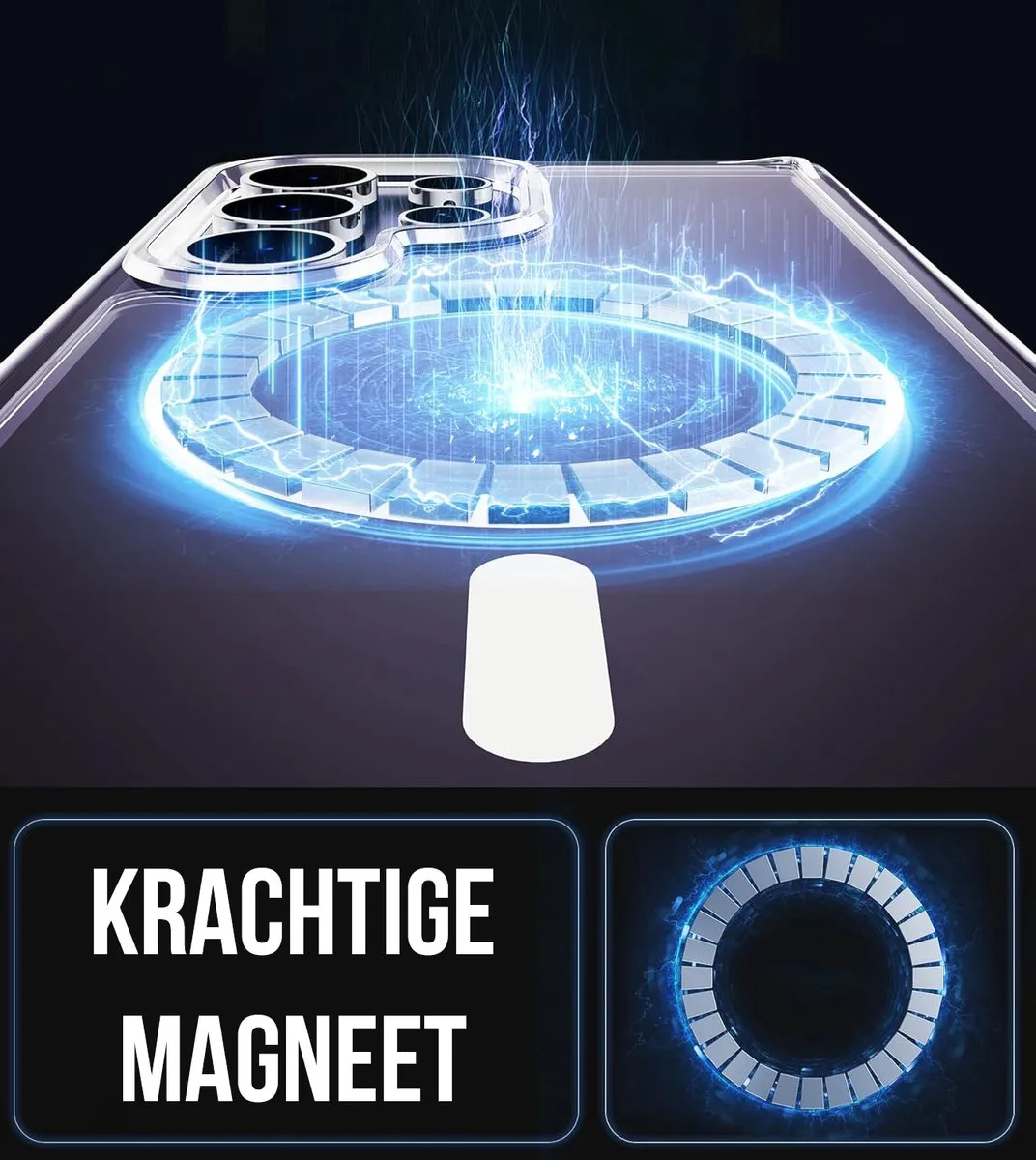 NUVEX Hoesje Samsung Galaxy S24 Ultra MagSafe - 3x Screenprotector + 3x Cameraprotector - Doorzichtig