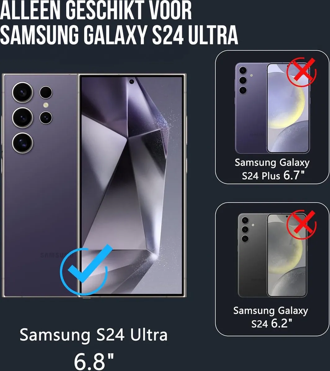 NUVEX Hoesje Samsung Galaxy S24 Ultra MagSafe - 3x Screenprotector + 3x Cameraprotector - Doorzichtig