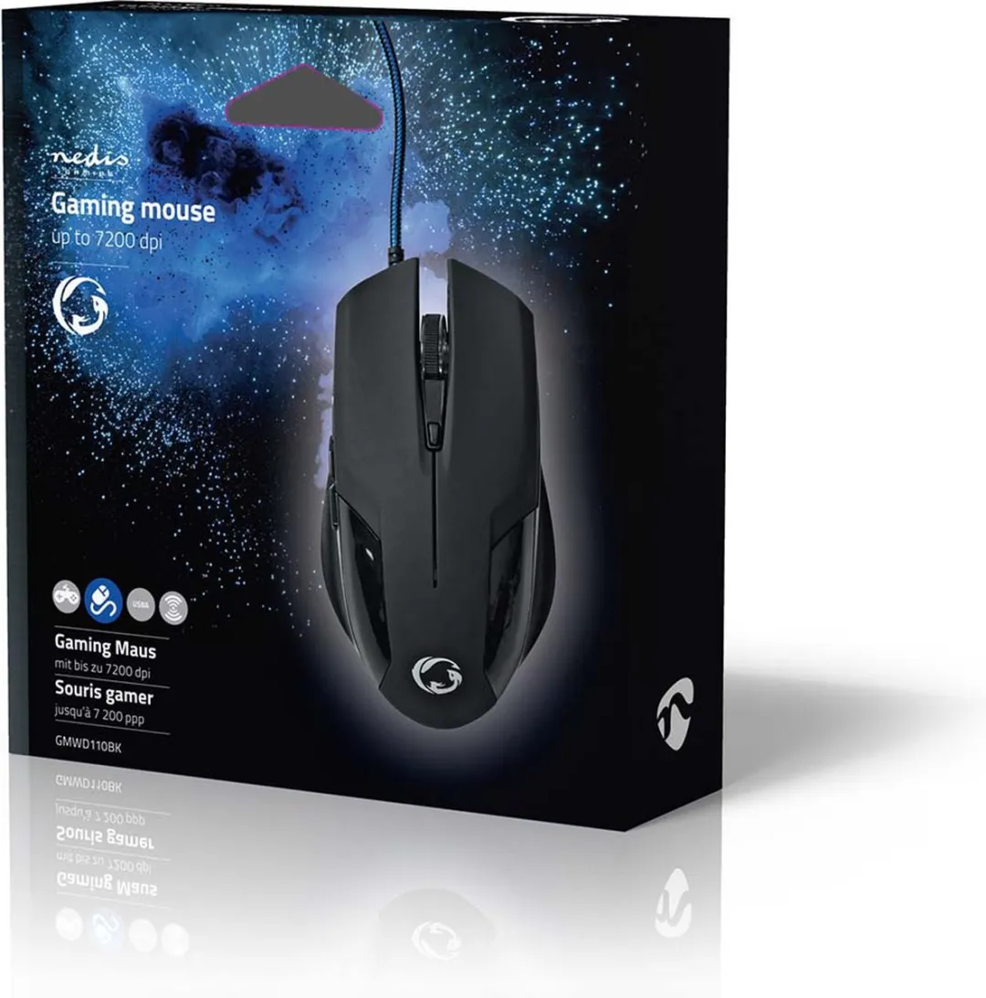 Nedis GMWD110BK Gaming Muis - Bedraad - 6 Knoppen - Zwart