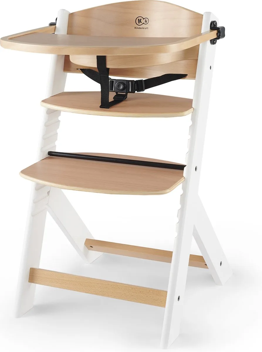 KinderKraft ENOCK Houten Kinderstoel 3-in-1 - Wit