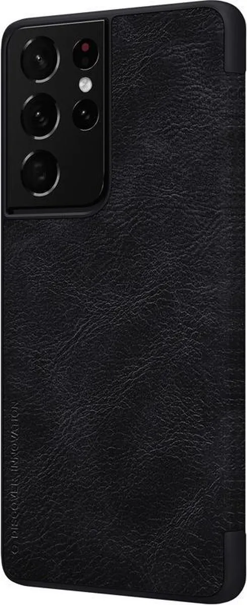 Nillkin Qin Leather Flip Cover S21 Ultra - Zwart - afbeelding 2 van 6