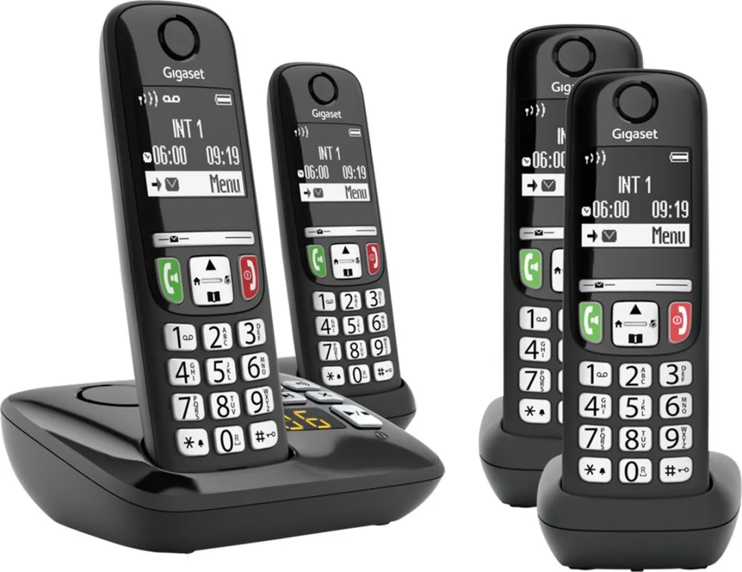 Gigaset A735A quattro DECT Telefoon - 4 Handsets - Zwart