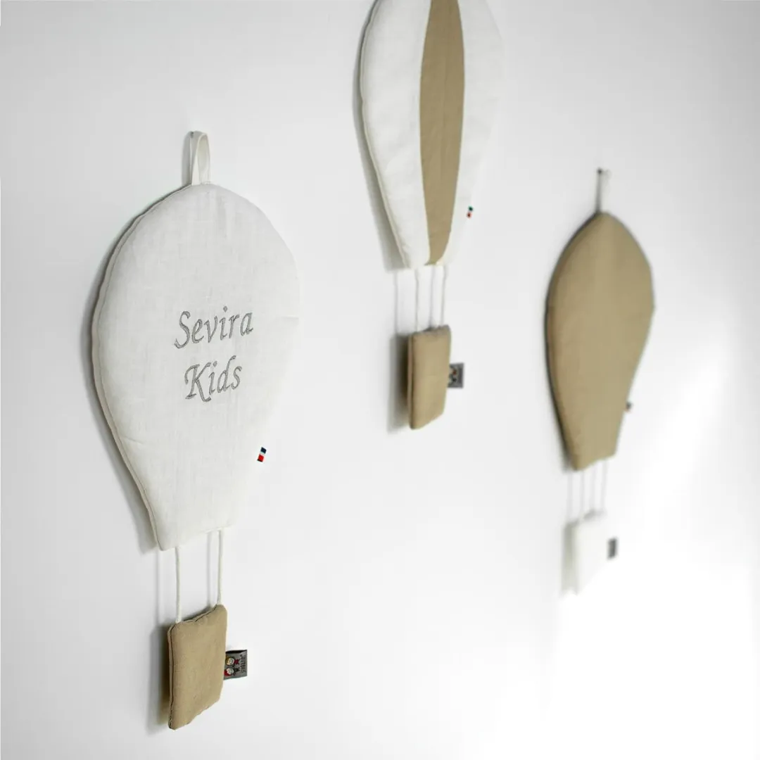 Sevira Kids - Bicolore decoratieve muurballon van linnen - Vissen