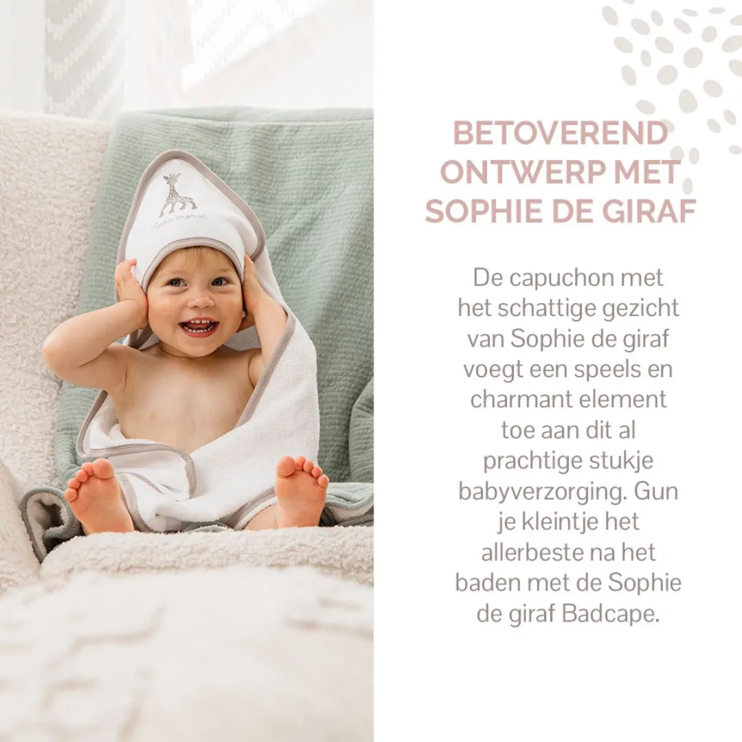 Sophie de Giraf Badcape Baby - 75x75cm Wit
