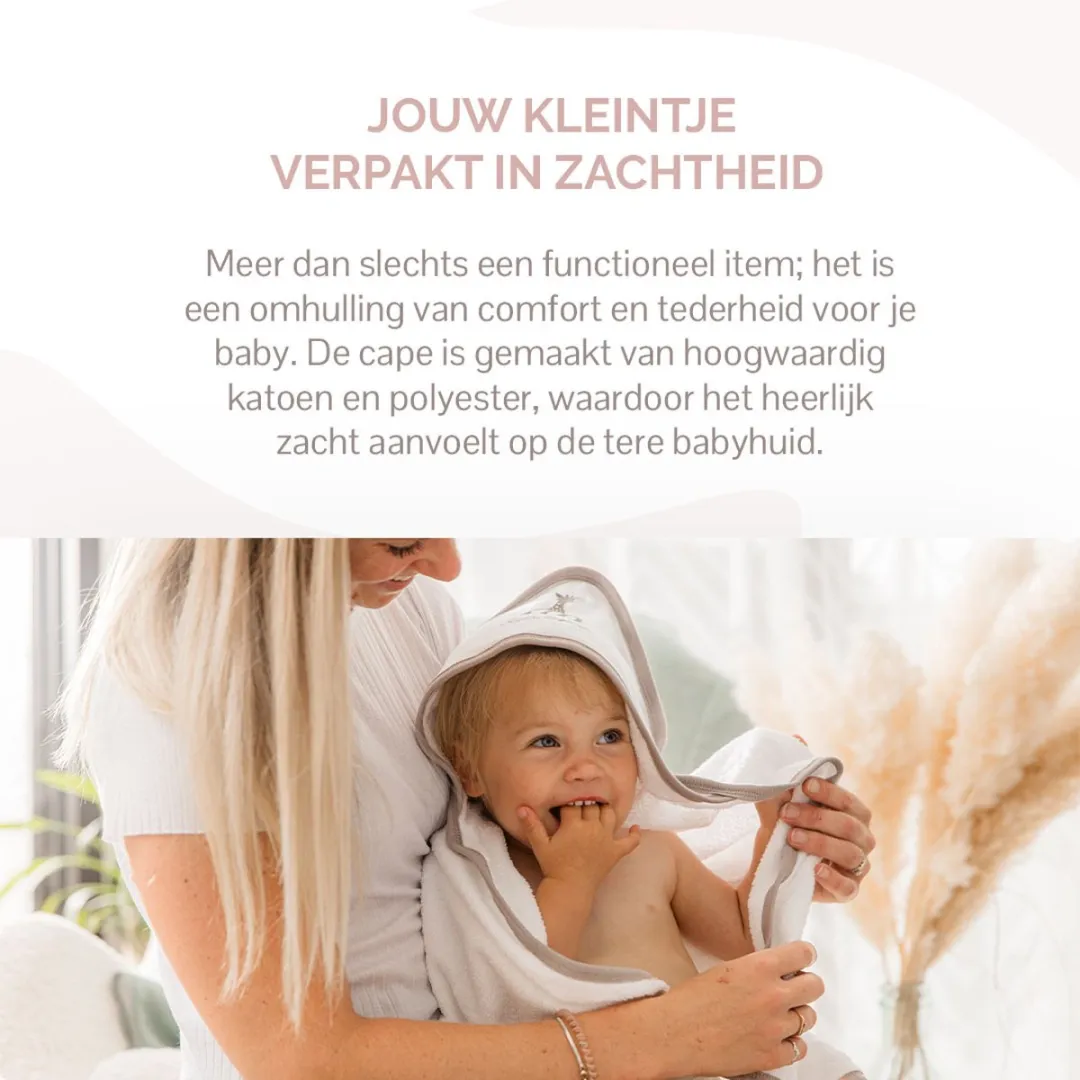 Sophie de Giraf Badcape Baby - 75x75cm Wit