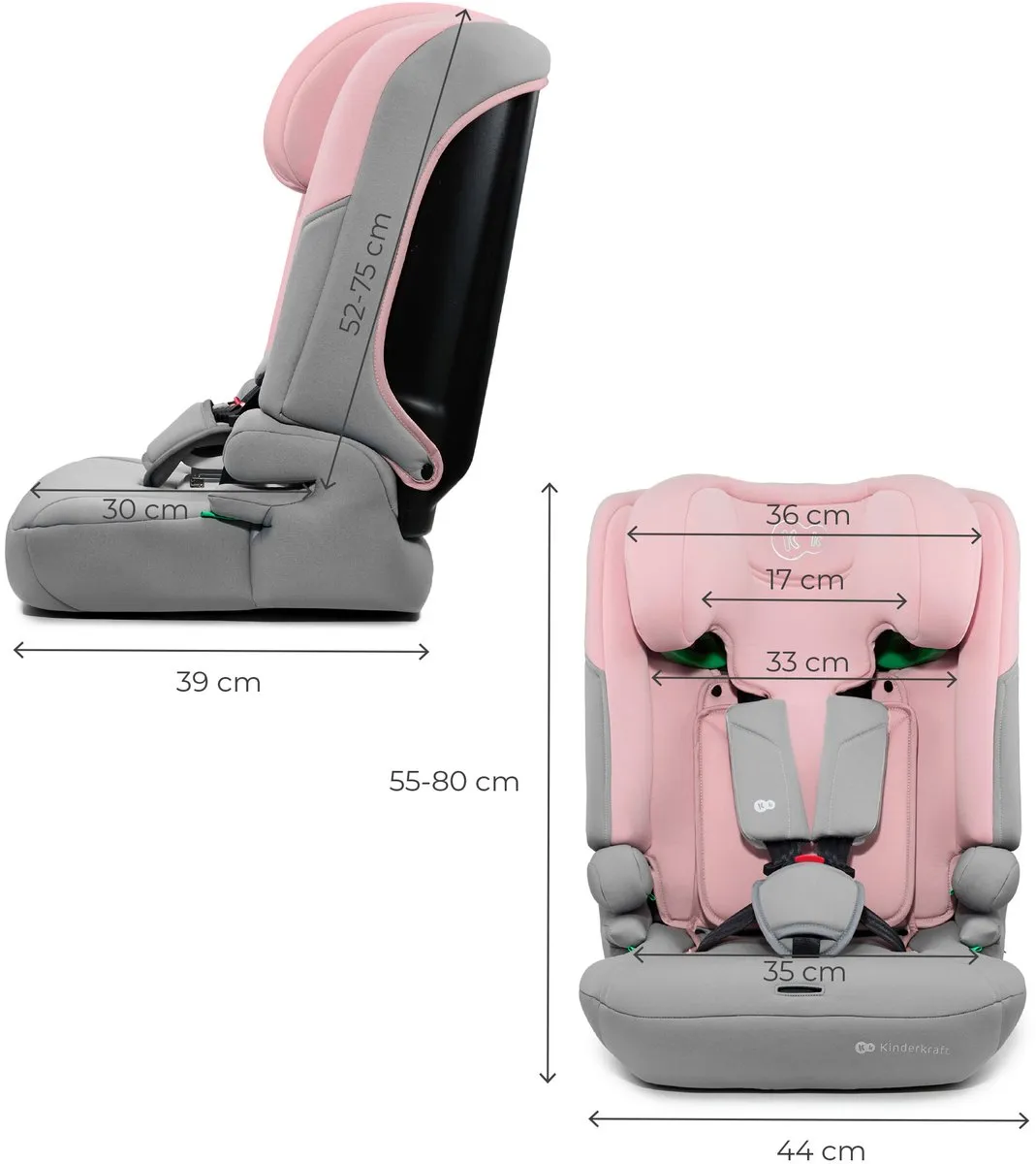 KinderKraft I-COMFY 3-in-1 Autostoel 76-150cm R129 Roze