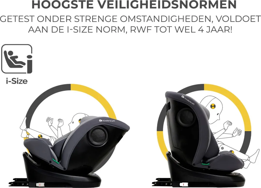 KinderKraft I-GROW I-SIZE Autostoel 40-150cm Grijs