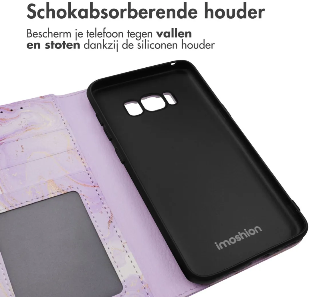 Imoshion Samsung Galaxy S8 Hoesje Purple Marble - 3 Pasjes