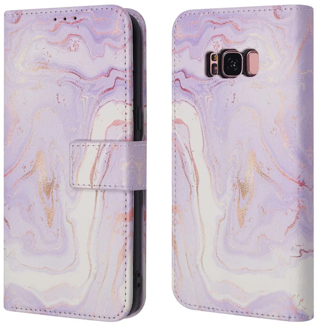 Imoshion Samsung Galaxy S8 Hoesje Purple Marble - 3 Pasjes