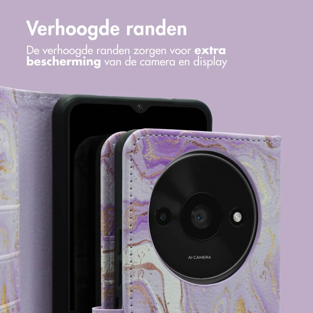imoshion Hoesje Xiaomi Redmi A3 Purple Marble - 3 Pasjes - afbeelding 6 van 6