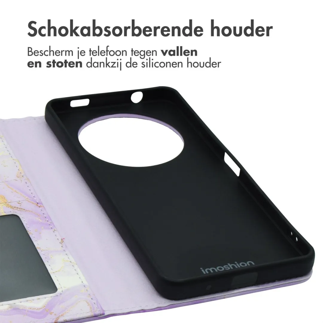 imoshion Hoesje Xiaomi Redmi A3 Purple Marble - 3 Pasjes