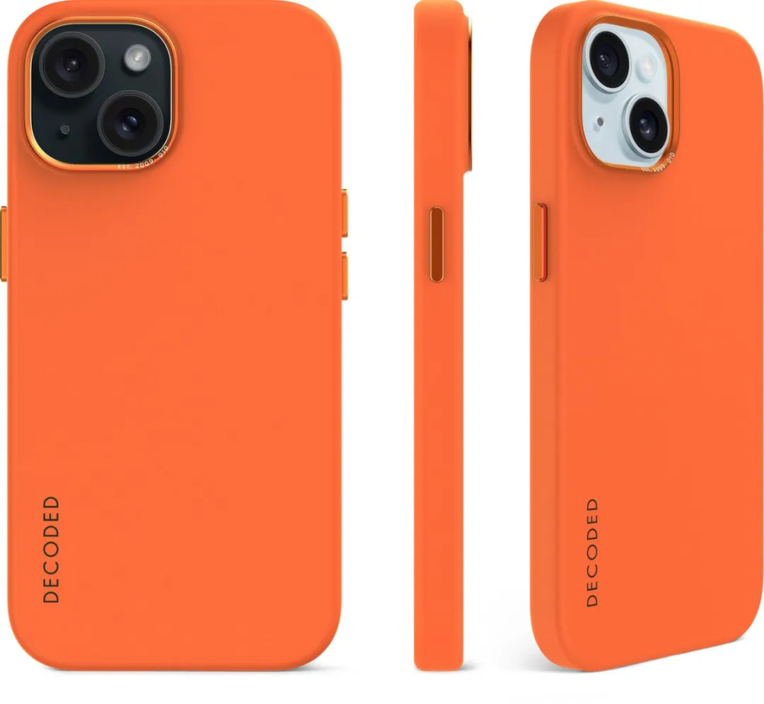 Decoded Siliconen Hoesje iPhone 15 D24IPO15BCS9AH - Anti-bacterieel - Apricot Oranje