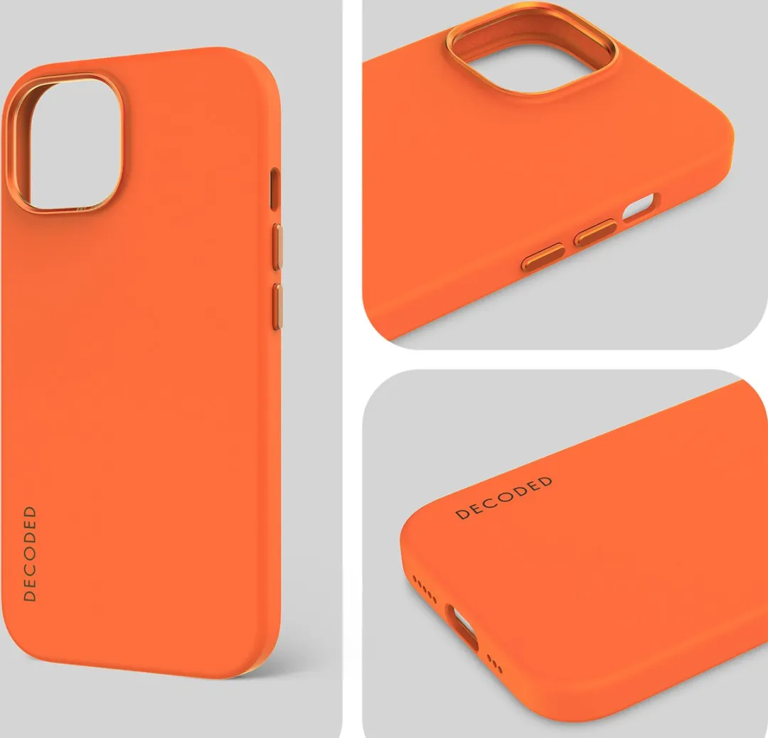 Decoded Siliconen Hoesje iPhone 15 D24IPO15BCS9AH - Anti-bacterieel - Apricot Oranje