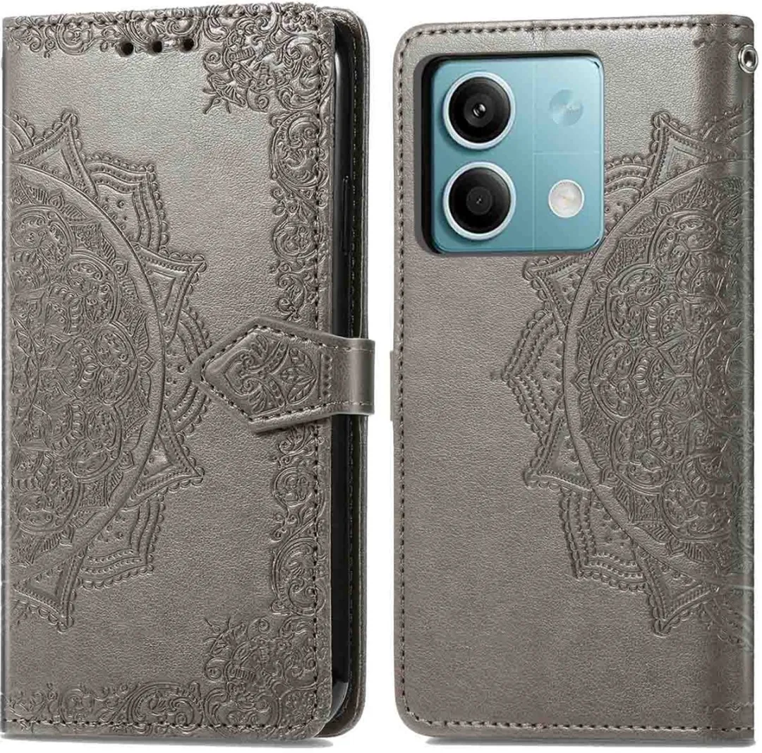 Imoshion Hoesje Xiaomi Redmi Note 13 - Mandala Bookcase Grijs