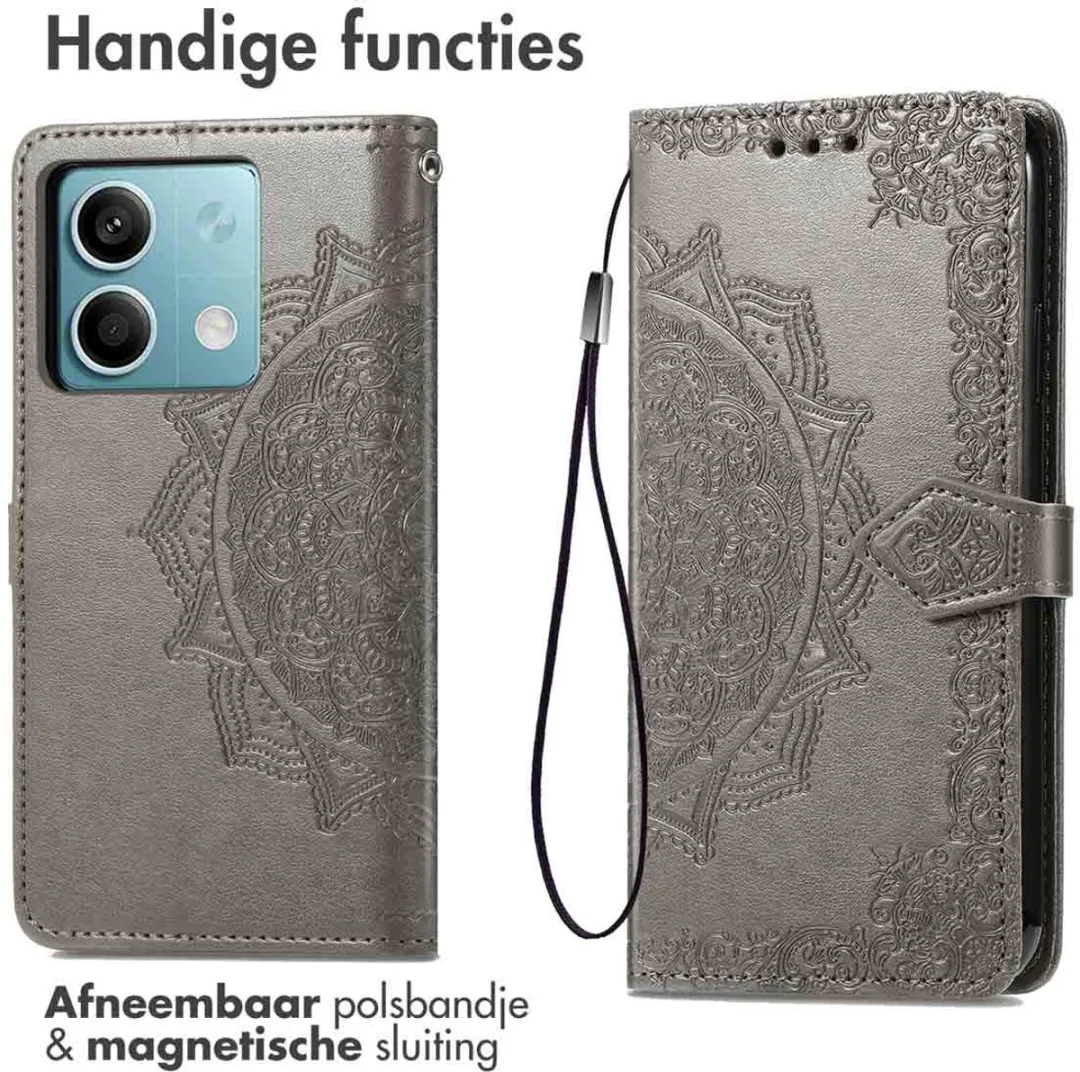 Imoshion Hoesje Xiaomi Redmi Note 13 - Mandala Bookcase Grijs - afbeelding 2 van 5
