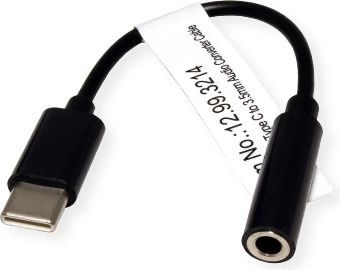 Value USB-C naar 3,5mm Audio Adapter 0,13m - Zwart