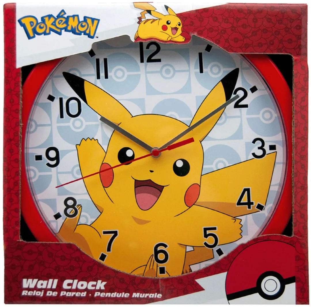 Pokémon Wandklok Pikachu - Multicolor