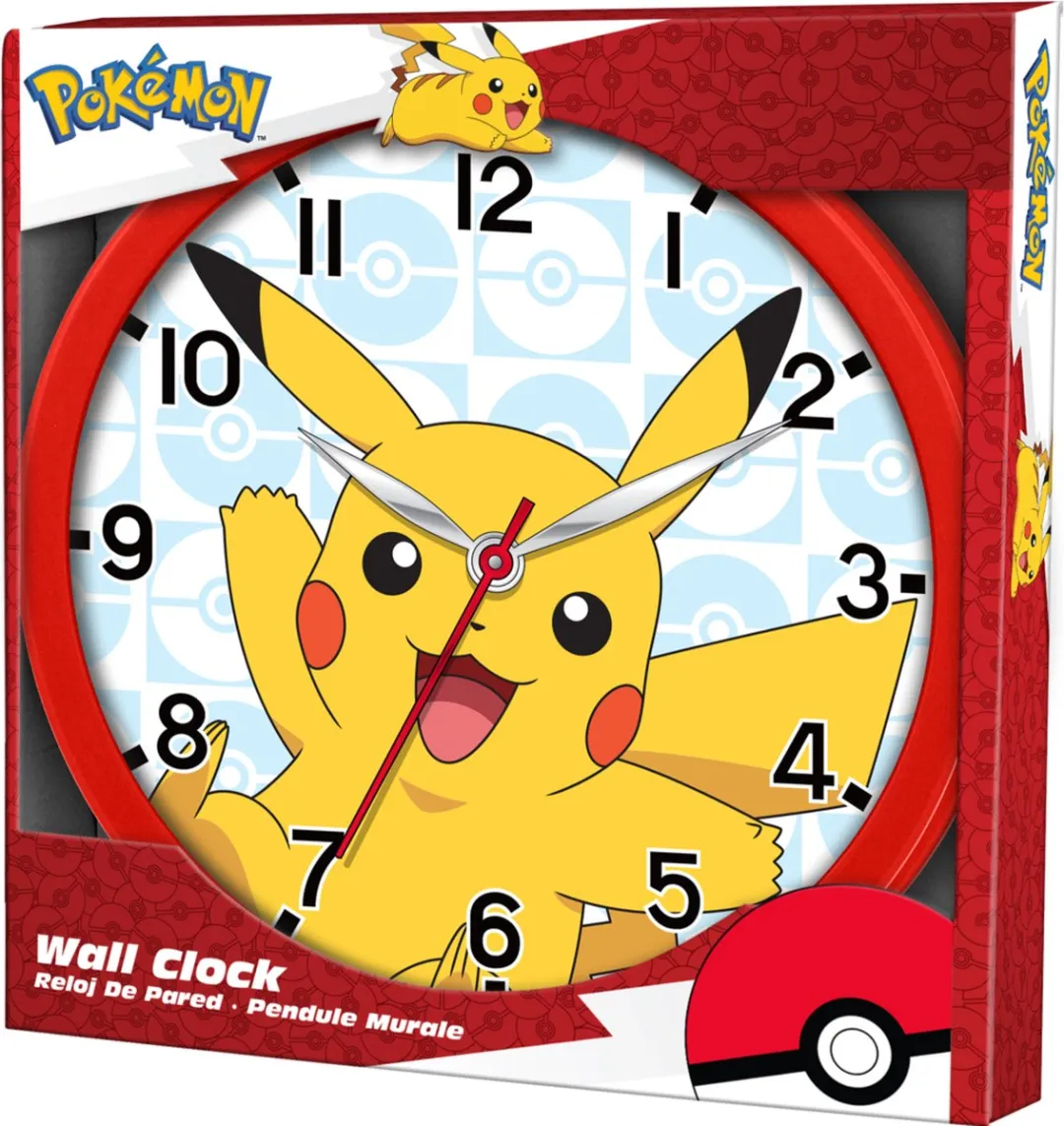 Pokémon Wandklok Pikachu - Multicolor