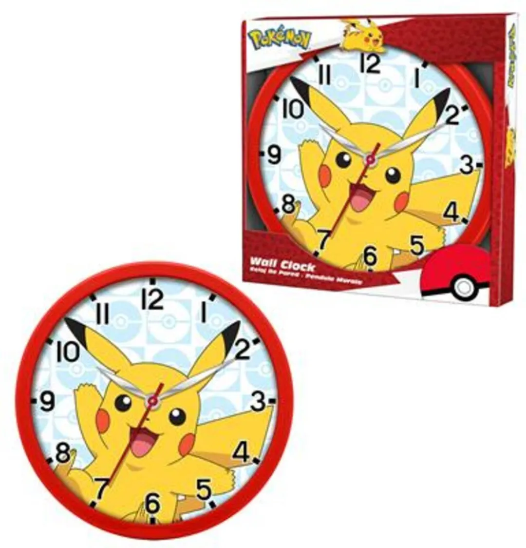 Pokémon Wandklok Pikachu - Multicolor